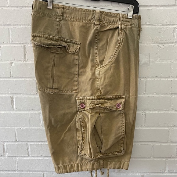 Rocawear Mens Heavy Khaki Tan Cargo Shorts w/Drawstrings size 36 - Picture 10 of 12